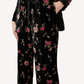 Pantaloni in velluto stampa Sweet Roses Red Valentino